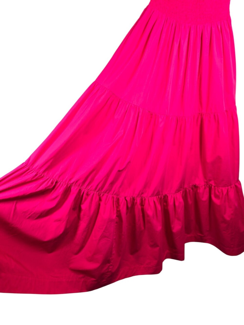 NEW S/W/F Diamond Tiered Maxi Dress Smocked Halter Size Small Pink Rosado - Picture 8 of 16